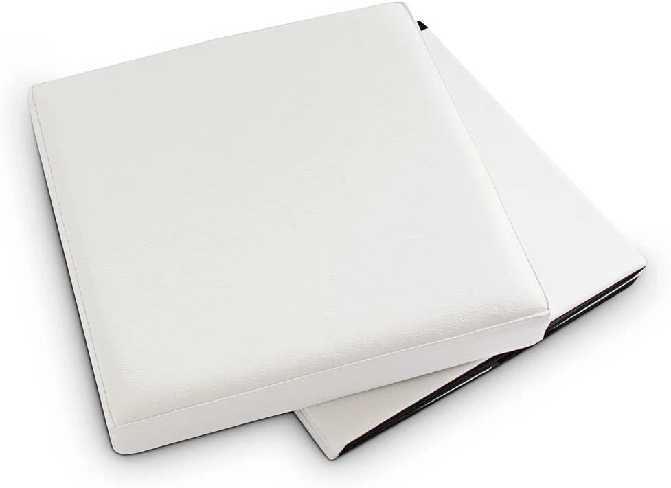 Pouf/sgabello pieghevole contenitore stabile materiale sintetico 38 cm bianco 13_0002806