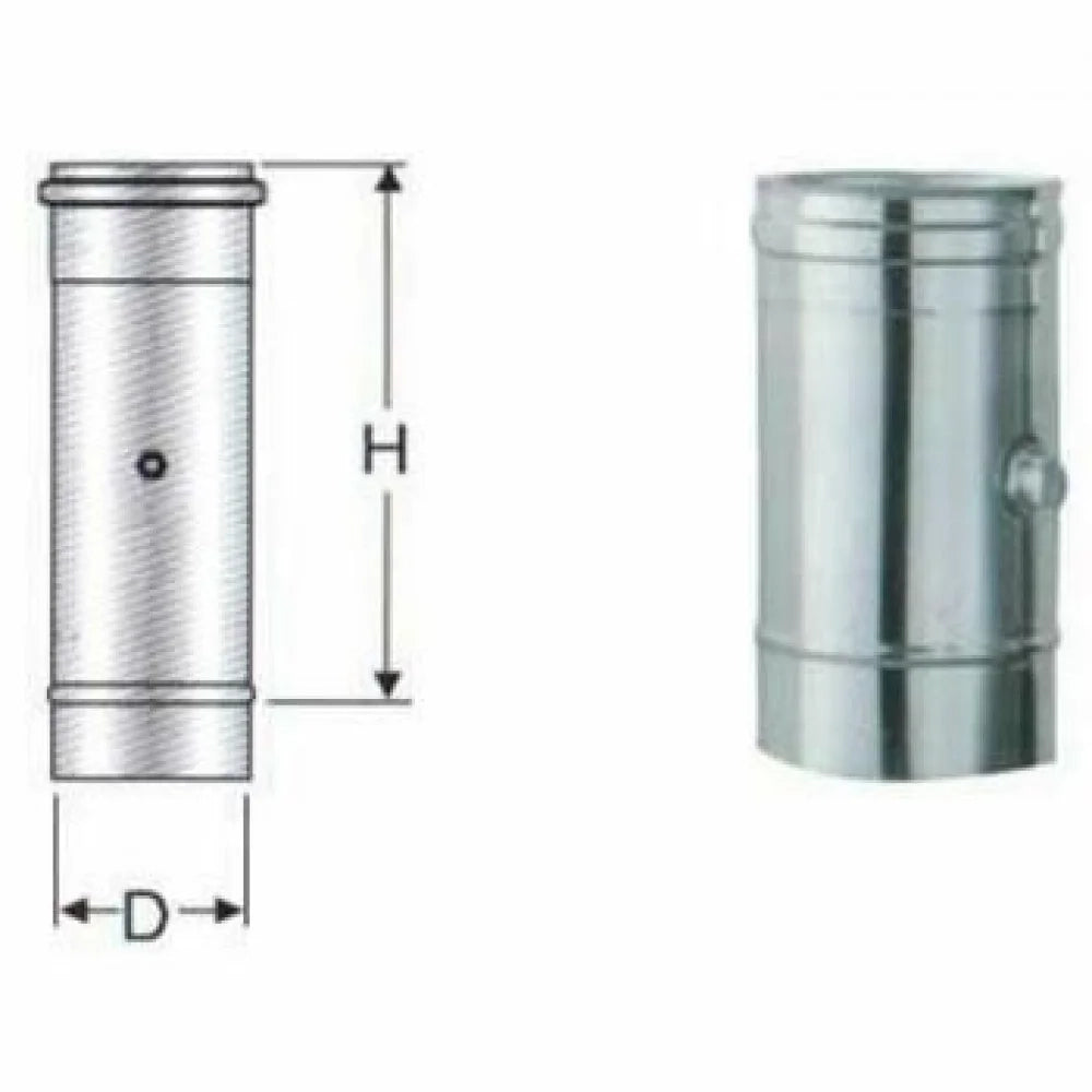 Inox mono parete aisi 316 modulo prelievo fumi d.100 b08xb27wjs