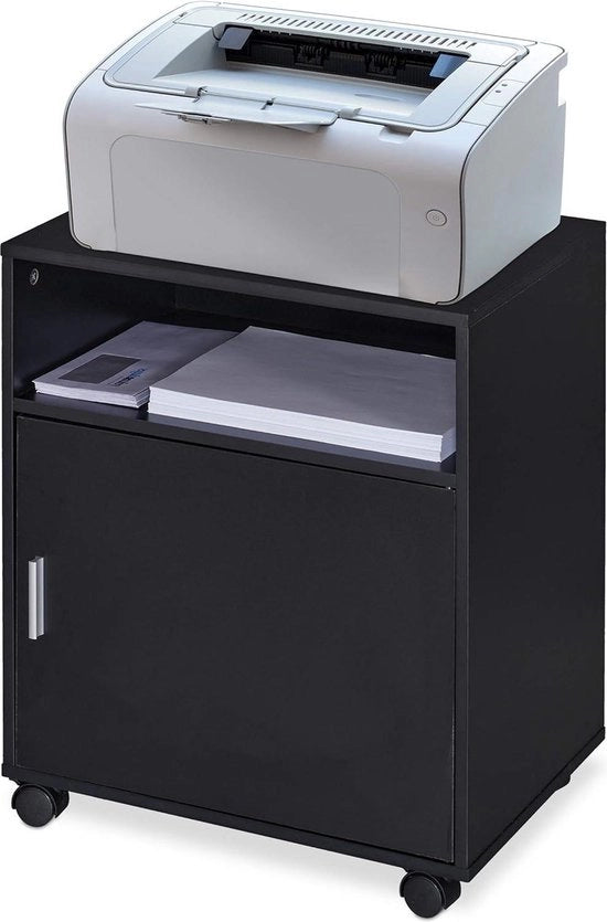 Cassettiere 3 Comparti Porta Scrivania Ufficio - Cassettiera a Soffitto HBD 57x48x34 cm Nero Blocco Lenti