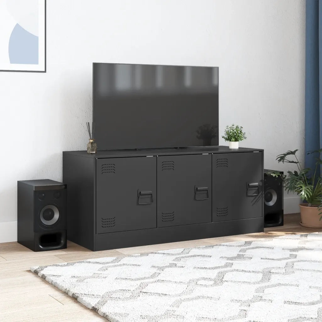 Mobile TV Nero 99x39x44 cm in Acciaio 841643