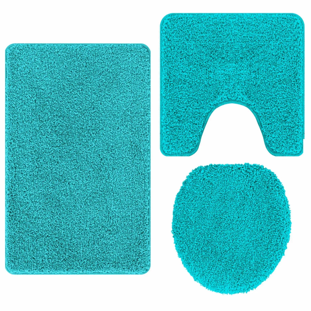 Set di tappetini antiscivolo per il bagno 3 pcs Turchese PP 4019870