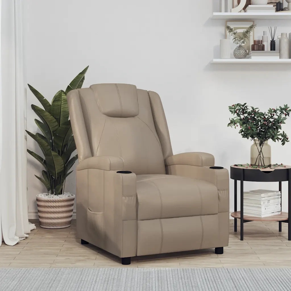 Divano Sedia-Poltrona Reclinabile Cappuccino in Similpelle 856485