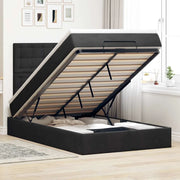 Struttura Letto Pouf con Materassi Nero 120x190 cm Velluto 3313603
