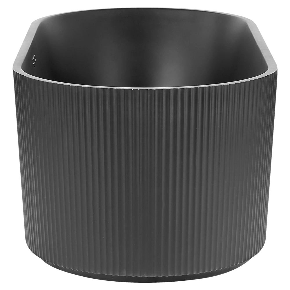 Vasca da bagno freestanding ovale in acrilico nero opaco 170 x 80 cm Finitura scanalata Bagno in stile moderno