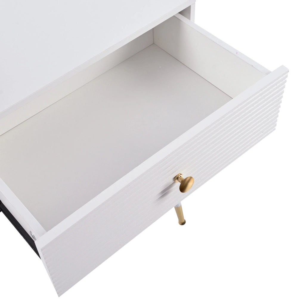 Toeletta ULEVR 100x40x78 cm con specchio LED touch e mobile laterale flessibile, bianca