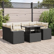 Set Divani da Giardino con Cuscini 7pz Nero Polyrattan 3326747