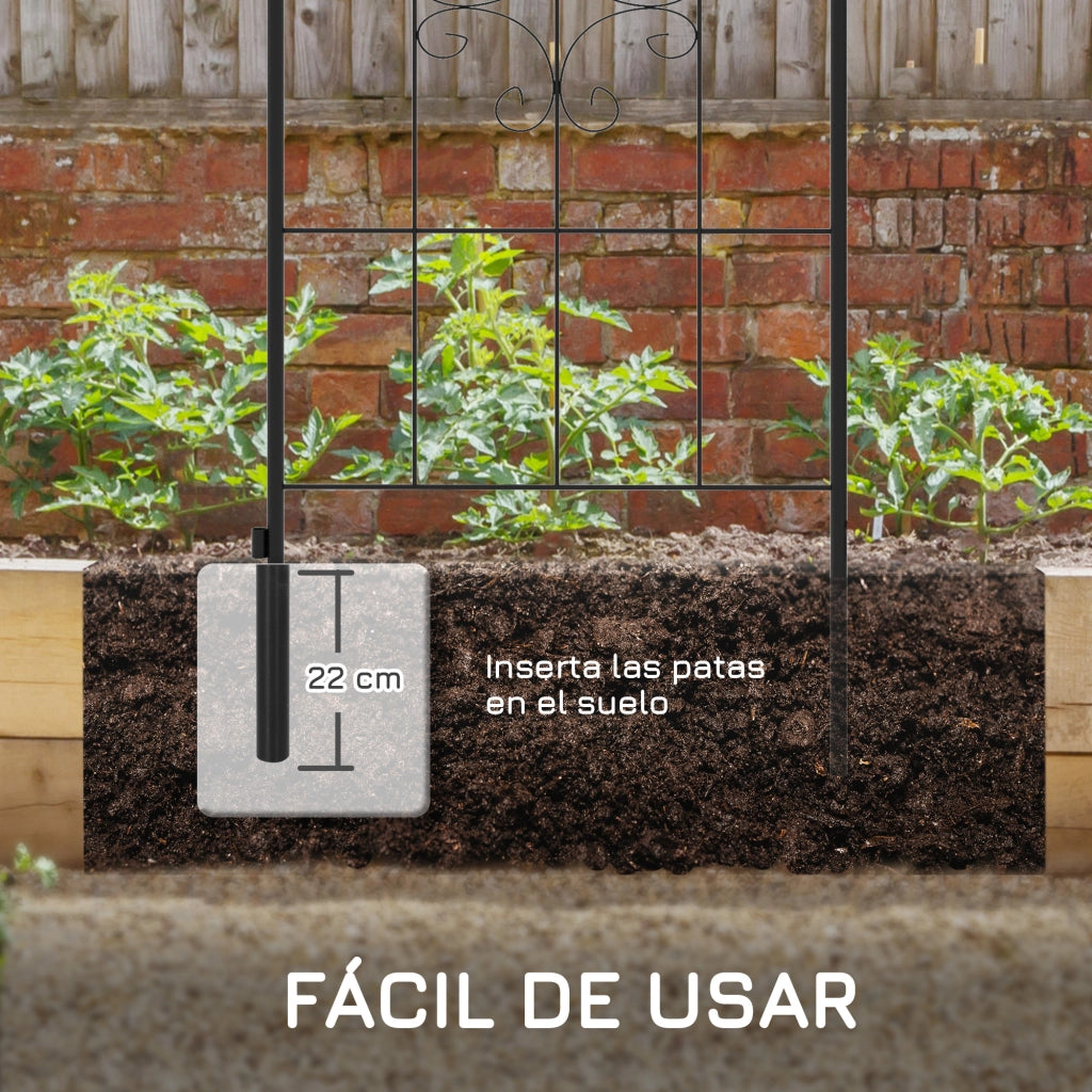Griglia per rampicanti da giardino 2 pezzi ¨C zephmum ¨C acciaio 50x180 cm nero