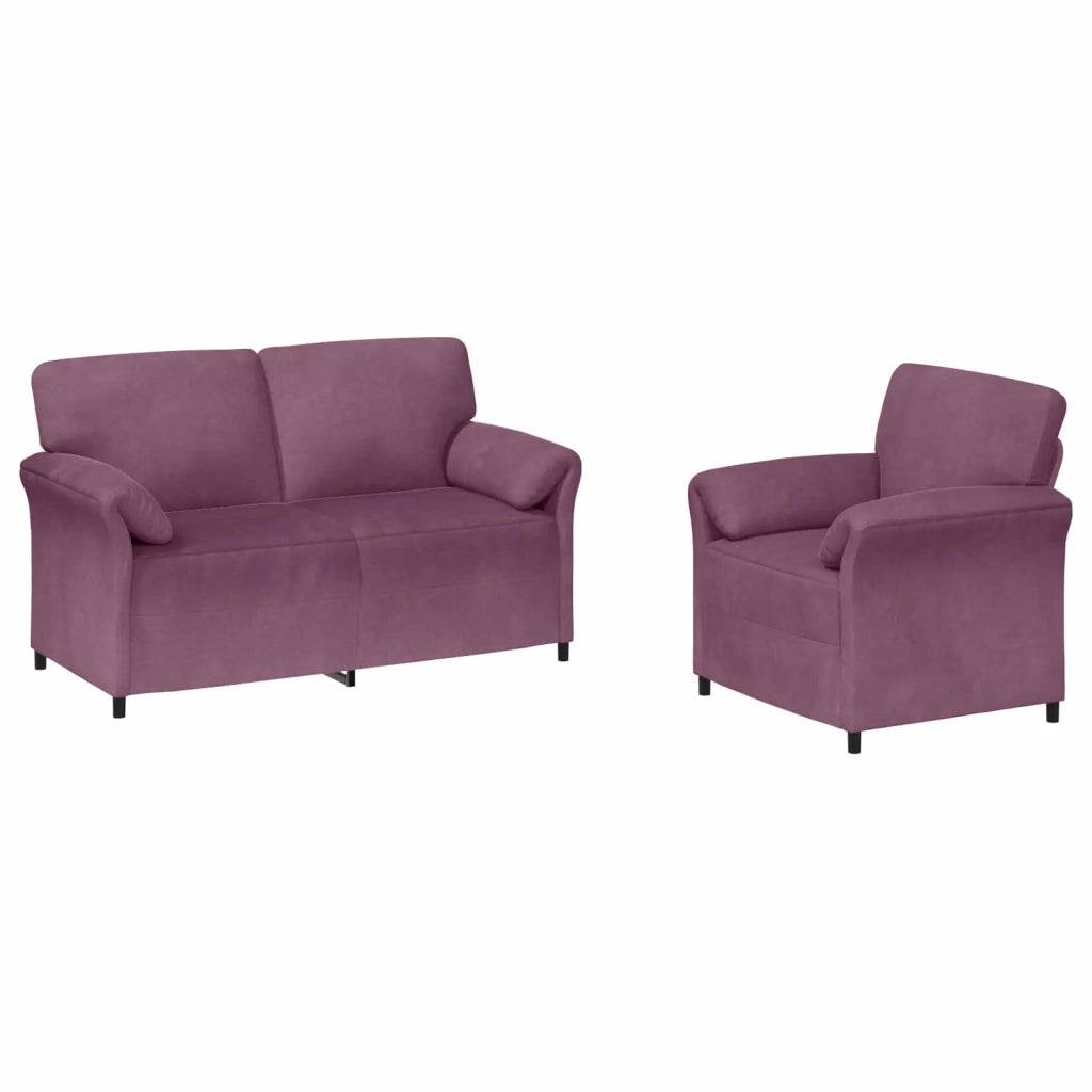 Set di divani 2 pz Viola Velluto 3424912