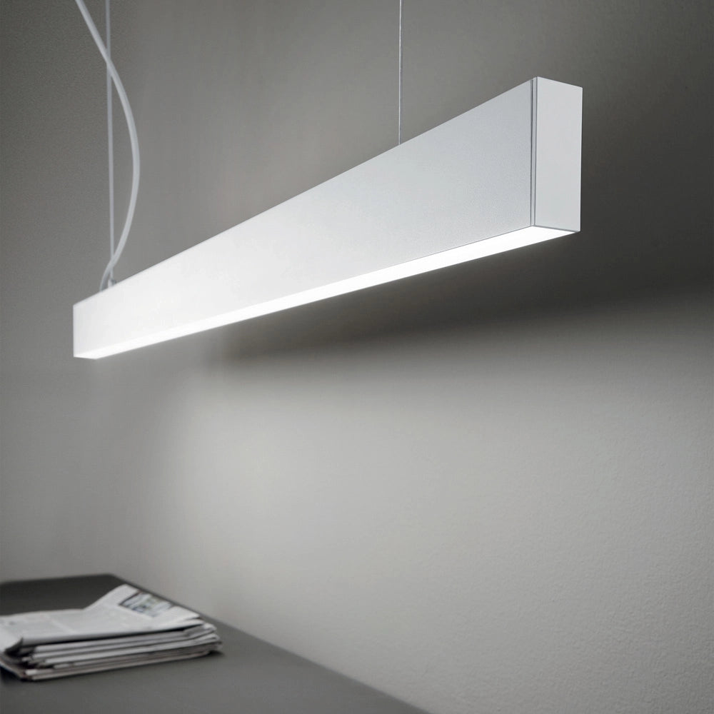 Lampada Lineare Steel Alluminio Bianco 2 Luci Led 36W 4000K Luce Naturale