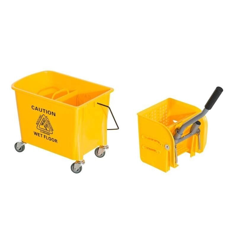 CARRELLO SECCHIO 20L CON SEPARATORE ACQUA E STRIZZATORE RIMOVIBILE IN PP