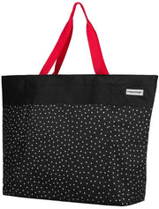 Borsa XXL nera e bianca a strisce - borsa da spiaggia 40 litri con cinghia per spalla e borsa per spesa