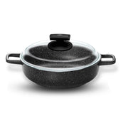 Tegame con Coperchio in Vetro Antiaderente 2 Manici Ø24 cm Olympia Hard Cook