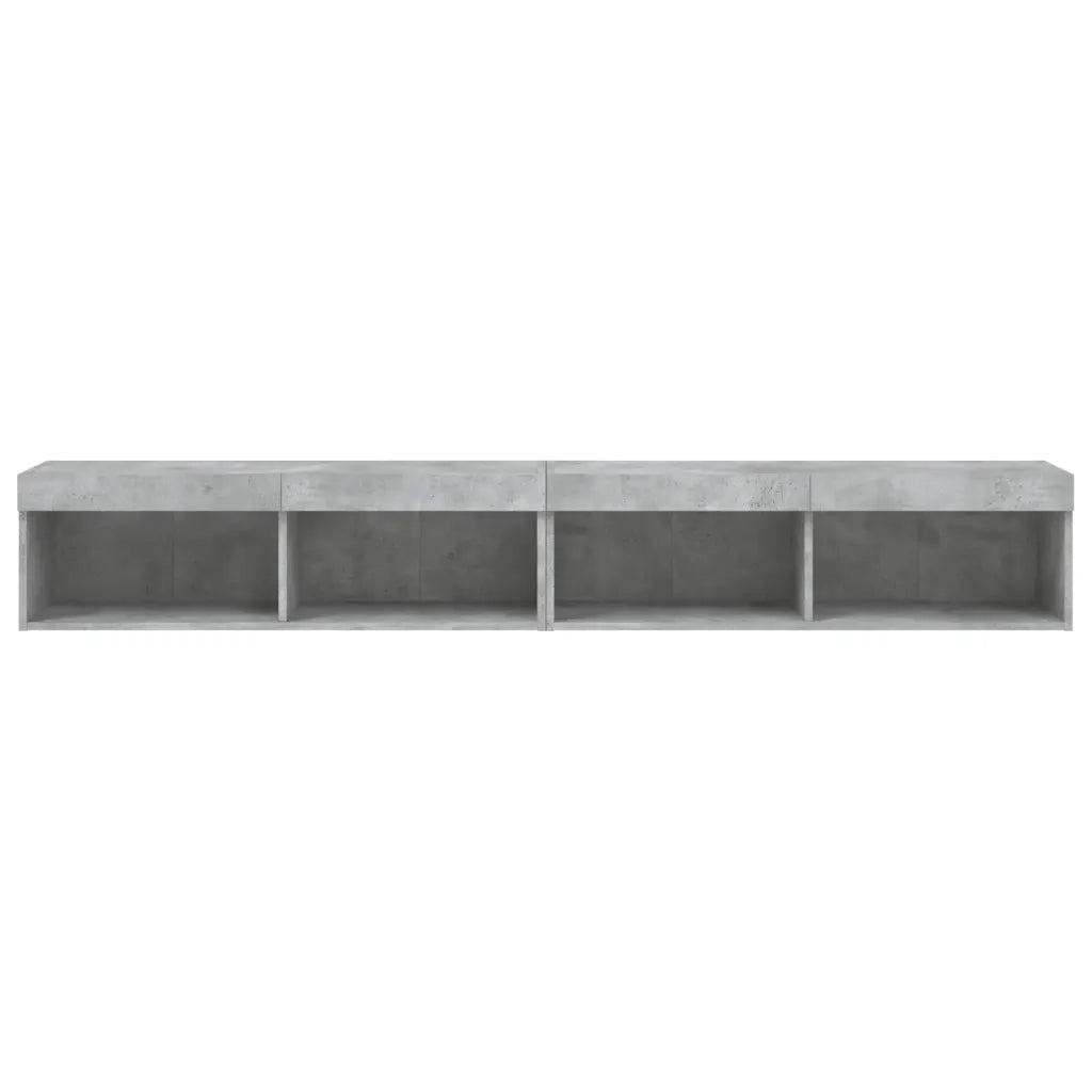 Mobili TV con Luci LED 2pz-Set di 2 Credenza per TV Grigio Cemento 100x30x30 cm