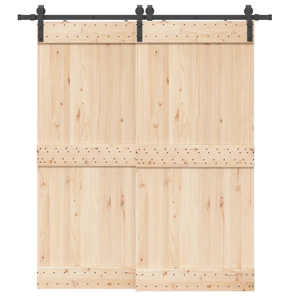 vidaXL Kit di Binari per Porte Scorrevoli 200 cm Acciaio Nero