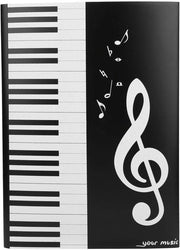 Mapa musicale A4 - 4 pagine - Tema piano - Impermeabile - Leggero - Protegge fogli musicali - Mapa musicale