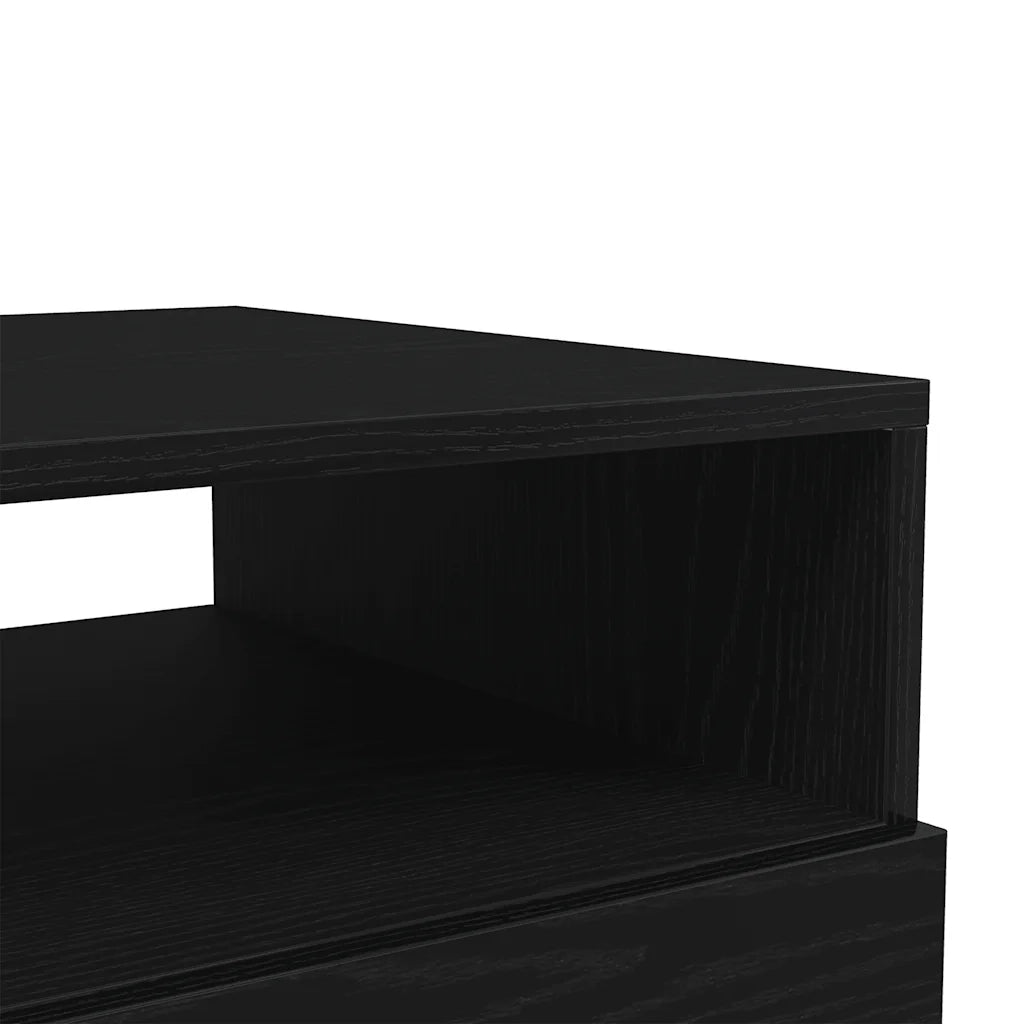vidaXL Tavolino da Soggiorno con Luci LED Rovere Nero 50x49x40 cm