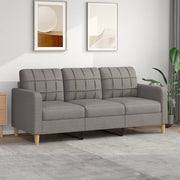 Divano a 3 Posti-Sofa 3 Posti Tortora 180 cm in Tessuto 496804