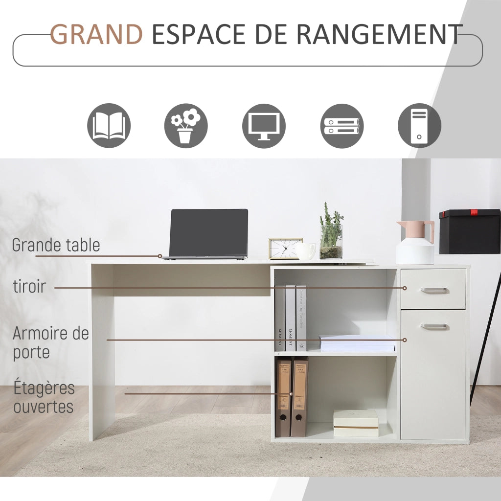 Scrivania angolare girevole 180¡ã ¨C zephmum ¨C bianco 117x82x74 cm