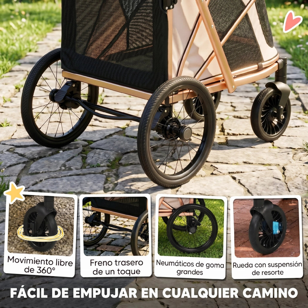 Carrello per Cani Pieghevole ¨C zephmum ¨C Marrone 20 kg