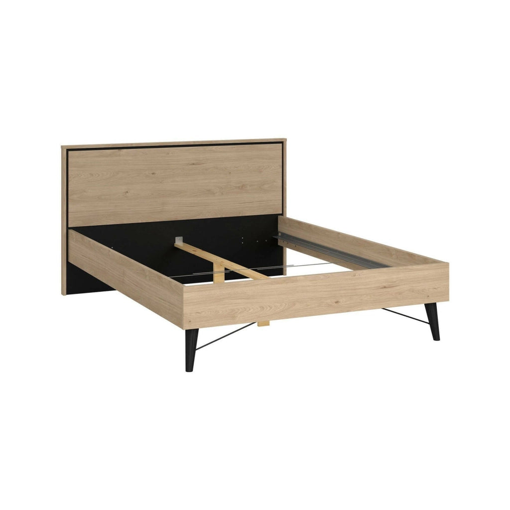 Letto piazza e mezza Zocca, Sommier per camera da letto, Giroletto per stanza, Struttura porta materasso, 207x153 h91 cm, Rovere
