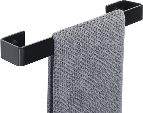 Supporto asciugamano per parete in alluminio nero per bagno e cucina 30CM, EGJF300-B
