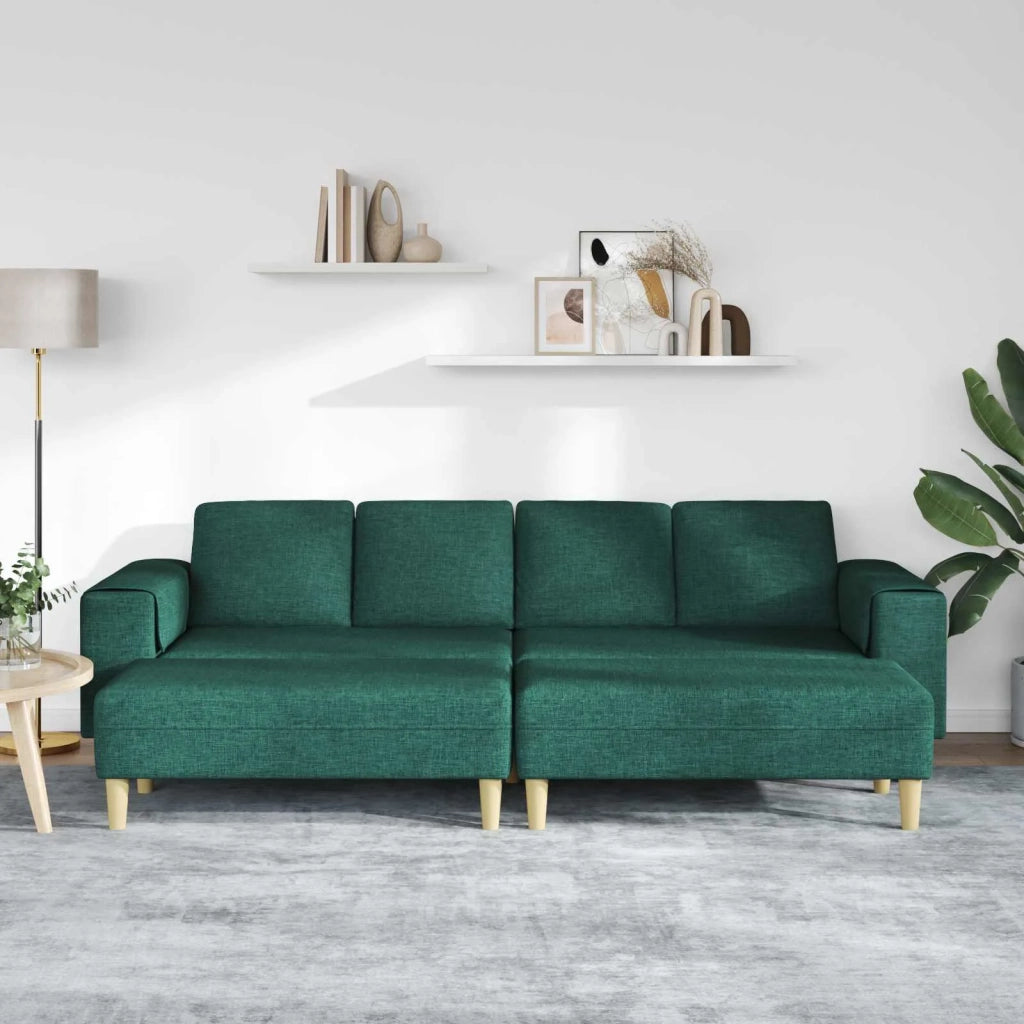 Divano per Soggiorno 3 pcs Verde Scuro Poliestere 3335116