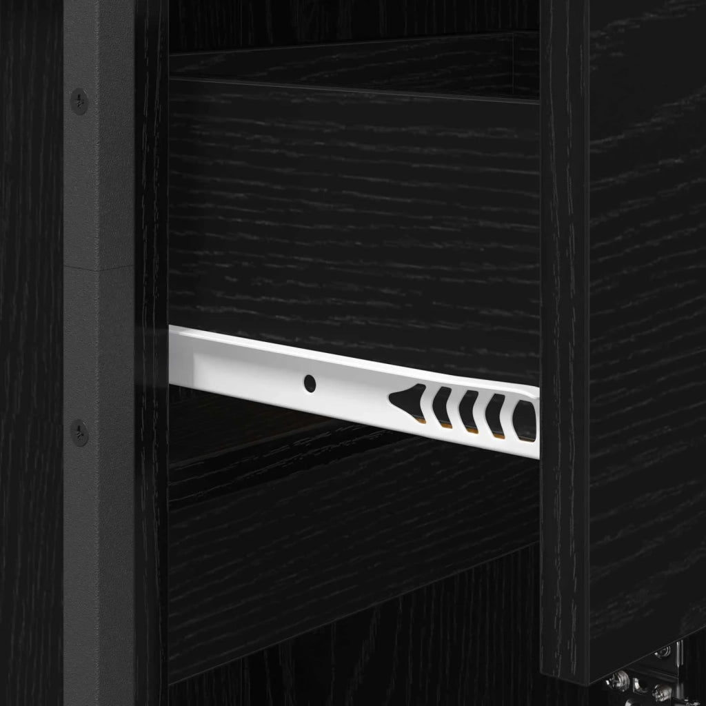 Mobile da Bagno Rovere Nero 40 x 30 x 180 cm Legno multistrato 886492
