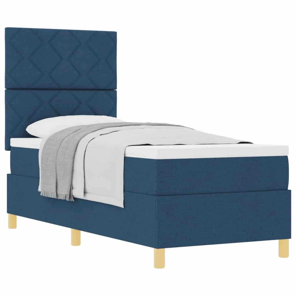 Letto a molle con materasso Blu 80 x 200 cm Tessuto 3339657