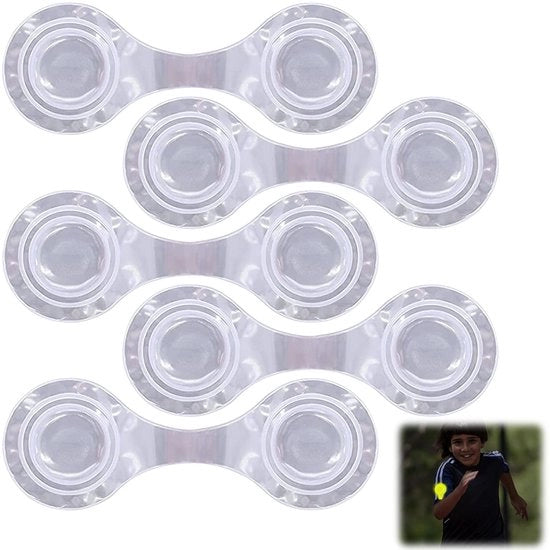 Riflettori magnetici - Clip per riflettori per bambini - Bianco - Sicurezza e visibilità - Adatto per zaino e abbigliamento - 5 pezzi