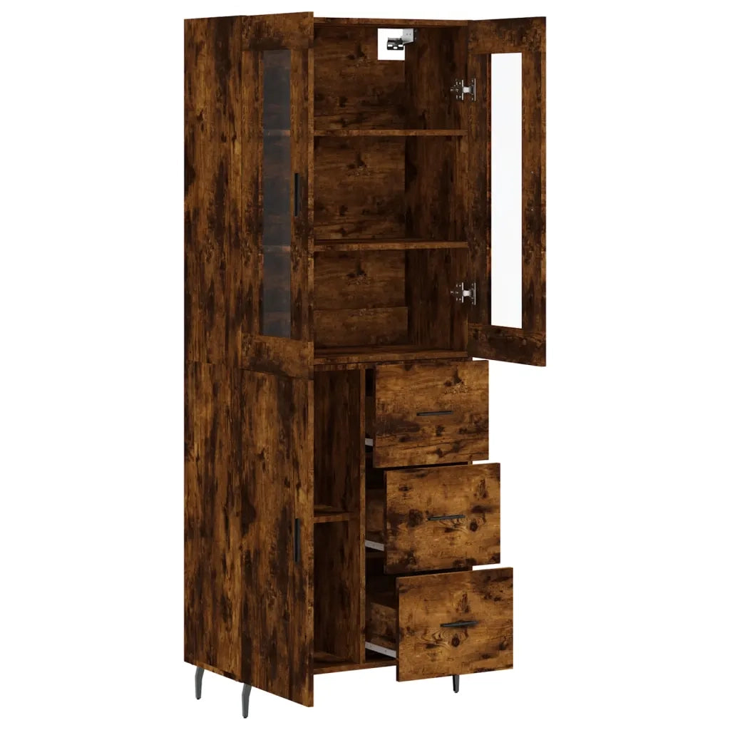 Credenza Rovere Fumo  69,5x34x180 cm in Legno Multistrato 3198486