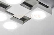 MILET lampada da Soffitto 4 Luci  attacco GX53 grigio RAL 7039 in gesso e alluminio 30x30,5cm