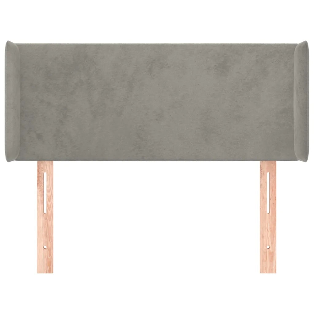 Testiera | Testata ad Orecchio Grigio Chiaro 83x16x78/88 cm in Velluto