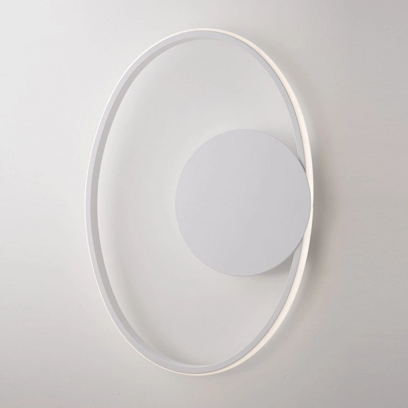 Plafoniera in metallo e alluminio Bianco con LED integrato 42x30x h8 cm