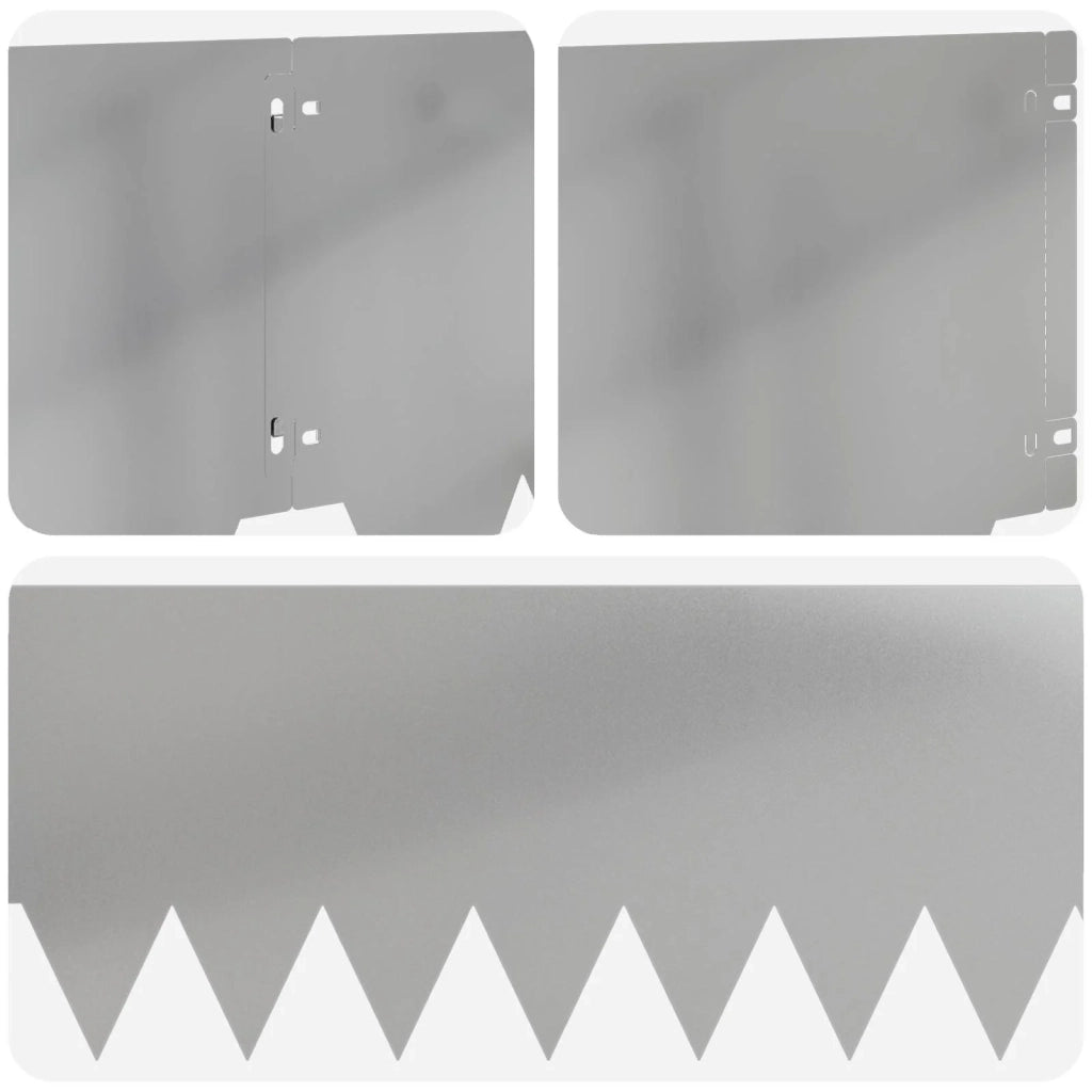 Bordura per Prato 20 pcs 103 x 30 cm metallo Argento 8008319