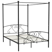 Giroletto Baldacchino senza Materasso Nero 160x200 cm Metallo 284437