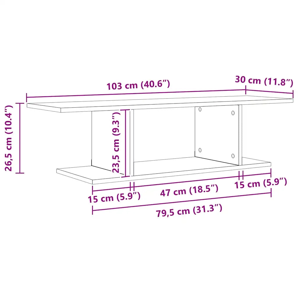 Set mobile TV 103 x 30 x 26,5 cm Nero Legno ingegnerizzato 875175