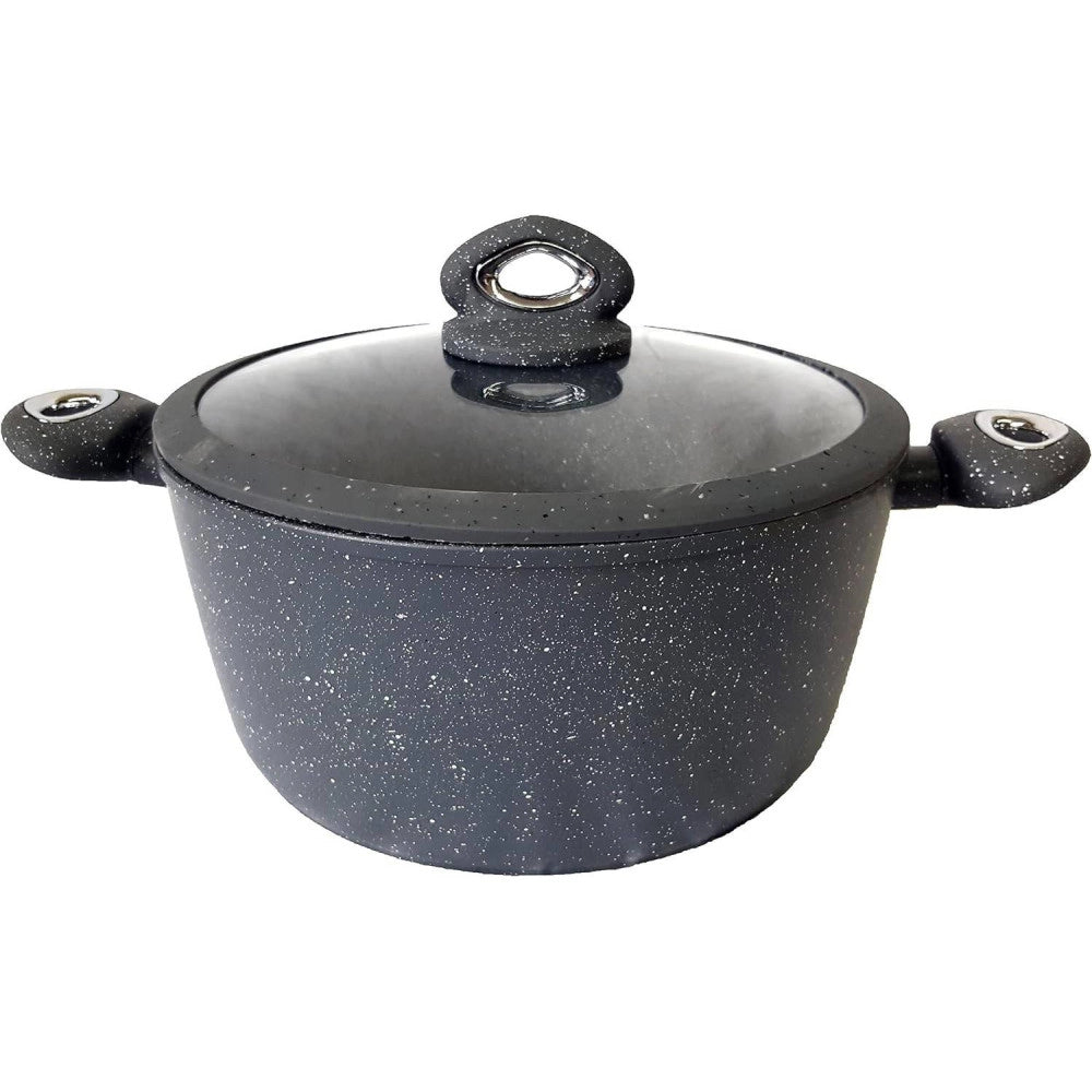 Trade Shop - Set Di 3 Pentole Casseruole Batteria In Pietra Lavica Antiaderente Antigraffio -