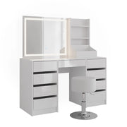 Vicco Tavolo da toeletta Bianco/bianco lucido 128.2 cm 4 parti