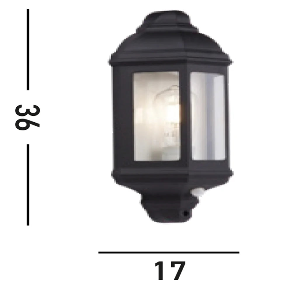 Applique Vintage-Decò Maine Alluminio Bianco Vetro Nero 1 Luce E27