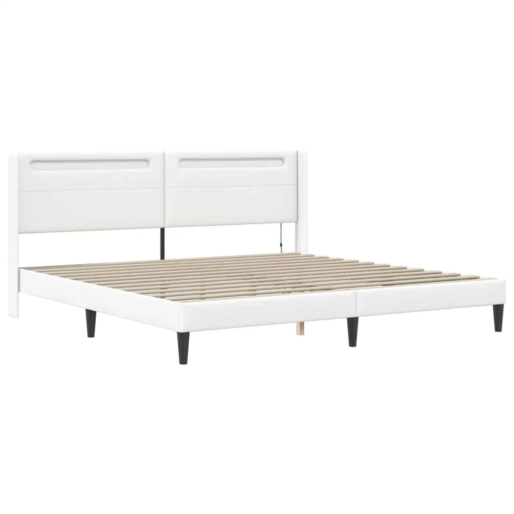 Struttura letto con materasso Bianco 180 x 200 cm Similpelle 3414920