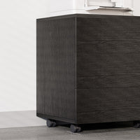 Contenitore da ufficio su ruote con cassetti con serratura, armadio mobile nero