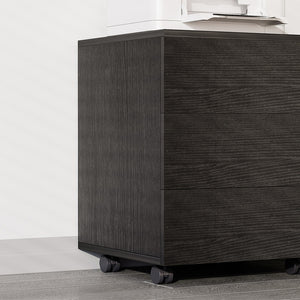 Contenitore da ufficio su ruote con cassetti con serratura, armadio mobile nero