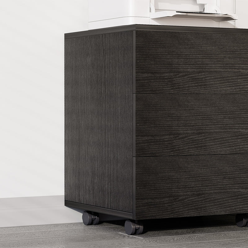 Contenitore da ufficio su ruote con cassetti con serratura, armadio mobile nero