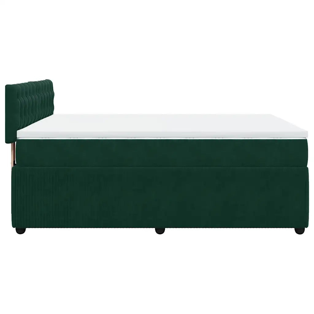 Giroletto a Molle con Materasso Verde Scuro 140x200 cm Velluto 3290067