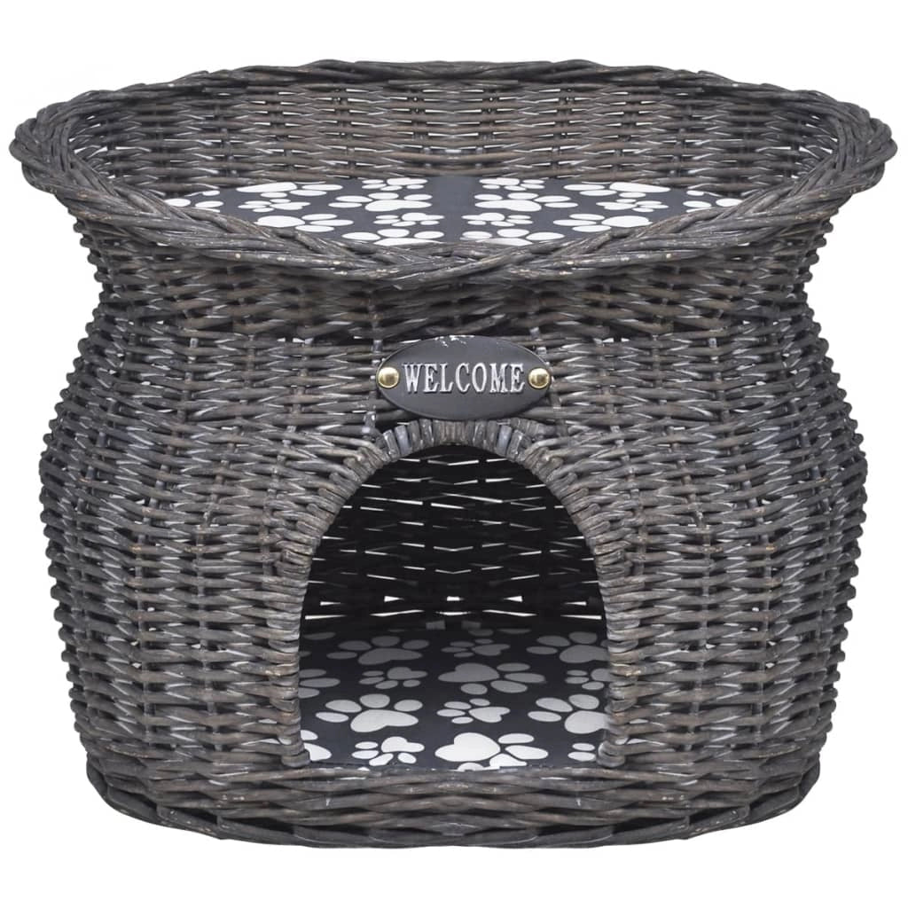 Tiragraffi/cuccia con cuscino in salice grigio 02_0022786
