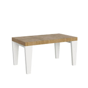 Tavolo Allungabile 160/420x90x77 cm Spimbo Mix  piano Quercia Natura gambe Bianco Frassino