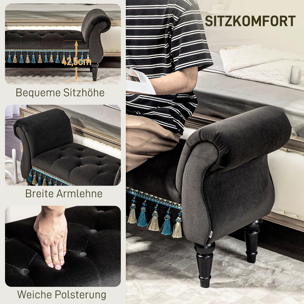 Divanetto imbottito ¨C zephmum ¨C grigio scuro 117x40x58