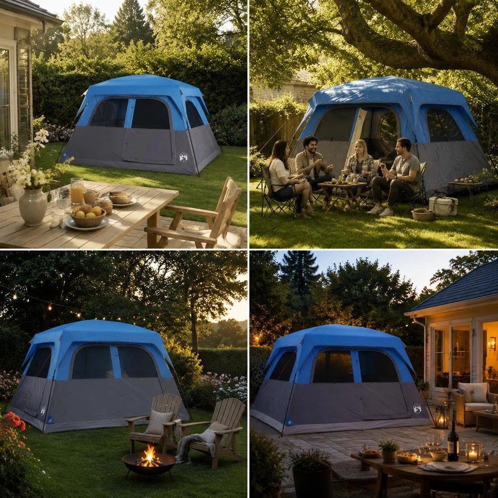 Family Tent For 6 People, Blue, Waterproof