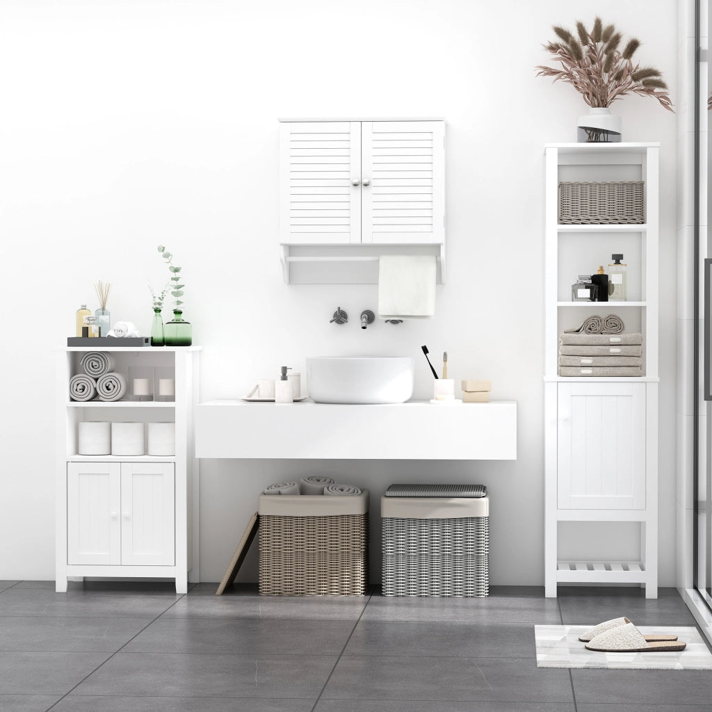 Armadio Bagno 2 Ante ¨C Zephmum ¨C Legno Bianco 60x30x