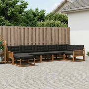 Set di divani da esterno 7 pz Naturale e Nero 3381572